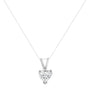 Collar con colgante solitario de corazón de 3 garras con diamante en oro blanco de 14K, foto 6