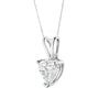 Collar con colgante solitario de corazón de 3 garras con diamante en oro blanco de 14K, foto 12