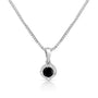 Treated Color Diamond Solitaire Milgrain Pendant Necklace in Sterling Silver, photo 1