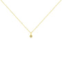 Collar con colgante solitario milgrain con diamante de talla brillante en plata de ley bañada en oro amarillo de 14K, foto 6