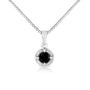 Treated Color Diamond Solitaire Milgrain Pendant Necklace in Sterling Silver, photo 3