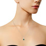 Treated Color Diamond Solitaire Milgrain Pendant Necklace in Sterling Silver, photo 14
