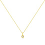 Collar con colgante solitario milgrain con diamante de talla brillante en plata de ley bañada en oro amarillo de 14K, foto 5