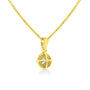 Collar con colgante solitario milgrain con diamante de talla brillante en plata de ley bañada en oro amarillo de 14K, foto 17
