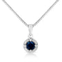 Treated Color Diamond Solitaire Milgrain Pendant Necklace in Sterling Silver, photo 5