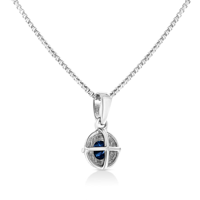 Treated Color Diamond Solitaire Milgrain Pendant Necklace in Sterling Silver, photo 26