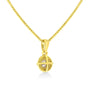 Collar con colgante solitario milgrain con diamante de talla brillante en plata de ley bañada en oro amarillo de 14K, foto 19