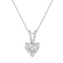 Collar con colgante solitario de corazón de 3 garras con diamante en oro blanco de 14K, foto 2