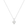 Collar con colgante solitario de corazón de 3 garras con diamante en oro blanco de 14K, foto 5