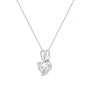 Collar con colgante solitario de corazón de 3 garras con diamante en oro blanco de 14K, foto 11
