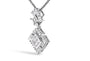 Collar con colgante de gota de rombo con diamantes talla princesa de 1/2 ct. p.t. en oro blanco de 10K, foto 4