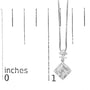 Collar con colgante de gota de rombo con diamantes talla princesa de 1/2 ct. p.t. en oro blanco de 10K, foto 6