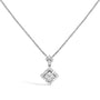 Collar con colgante geométrico con diamantes de talla princesa en oro blanco de 10K, foto 1