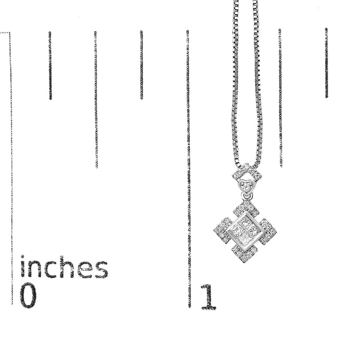 1/5 Ct. T.W. Diamond Geometric Design Pendant Necklace in 10K White Gold, photo 5