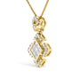 Collar con colgante geométrico con diamantes talla princesa de 3/8 ct. p.t. en oro amarillo de 10K, foto 4