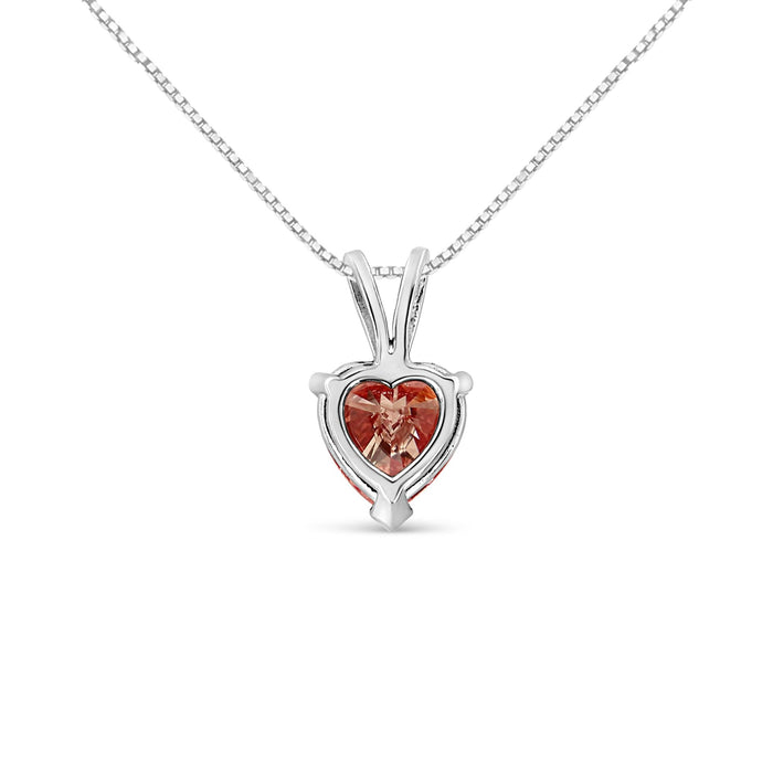 1 Ct. T.W. IGI Certified Martini Set Lab-Grown Pink Heart Diamond Solitaire Pendant Necklace in 14K White Gold, photo 2