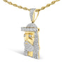 Men's 1 1/3 Ct. T.W. Diamond Studded Jesus Pendant Necklace in 10K Yellow Gold, photo 4