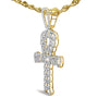 Colgante de cruz Ankh para hombre con diamantes de 1 ct. p.t. en oro amarillo de 10K, foto 4
