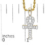 Colgante de cruz Ankh para hombre con diamantes de 1 ct. p.t. en oro amarillo de 10K, foto 5