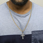Collar con colgante de cruz Ankh para hombre con diamantes en racimo de 1 3/4 ct. p.t. en oro amarillo de 10K, foto 3