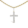 Collar con colgante de cruz de círculos Miracle-Set para hombre con diamantes de 5/8 ct. p.t. en oro amarillo de 10K, foto 1