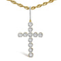 Collar con colgante de cruz de círculos Miracle-Set para hombre con diamantes de 5/8 ct. p.t. en oro amarillo de 10K, foto 2