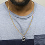 Collar con colgante de inicial letra S para hombre con diamantes de 1 5/8 ct. p.t. en oro amarillo de 10K, foto 3