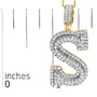Collar con colgante de inicial letra S para hombre con diamantes de 1 5/8 ct. p.t. en oro amarillo de 10K, foto 5
