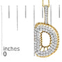 Collar con colgante de inicial letra D para hombre con diamantes de 1 1/5 ct. p.t. en oro amarillo de 10K, foto 5