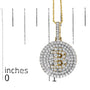 Collar con colgante de Bitcoin letra B con diamantes de 2 1/3 ct. p.t. en oro amarillo de 10K, foto 5