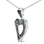 1 Ct. T.W. Baguette and Round Treated Blue Diamond Open Heart Pendant Necklace in Sterling Silver, photo 4