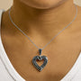 1 Ct. T.W. Baguette and Round Treated Blue Diamond Open Heart Pendant Necklace in Sterling Silver, photo 3