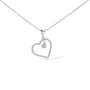 Collar con colgante de corazón con diamantes de 1/3 ct. p.t. en plata de ley, foto 1