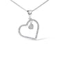 Collar con colgante de corazón con diamantes de 1/3 ct. p.t. en plata de ley, foto 2