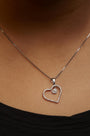 Collar con colgante de corazón con diamantes de 1/3 ct. p.t. en plata de ley, foto 3