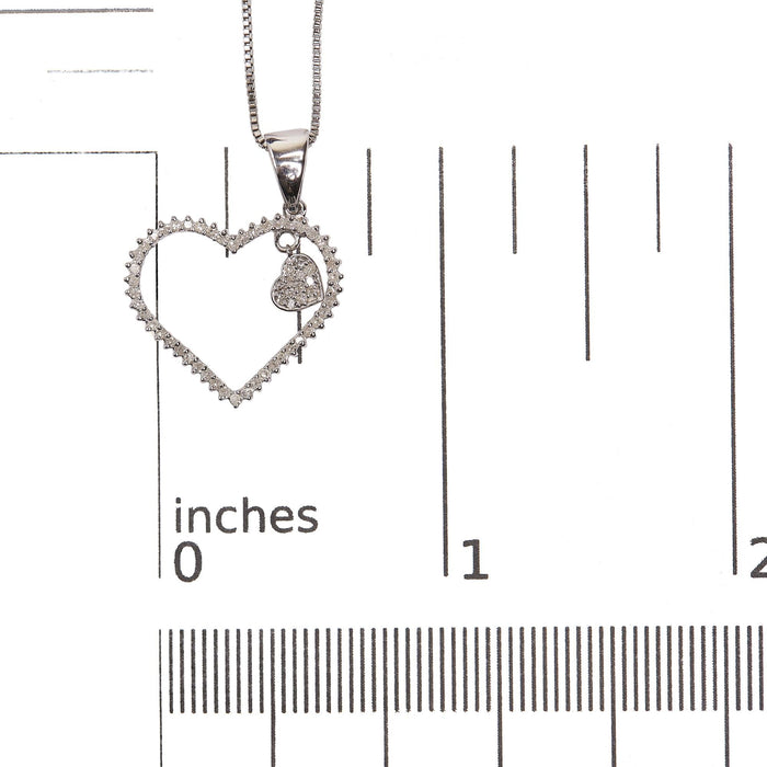 Collar con colgante de corazón con diamantes de 1/3 ct. p.t. en plata de ley, foto 5