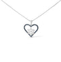 Collar con colgante de corazón con diamantes azules tratados de 1/10 ct. p.t. en plata de ley, foto 1