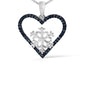 Collar con colgante de corazón con diamantes azules tratados de 1/10 ct. p.t. en plata de ley, foto 2