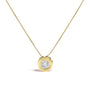 Collar con colgante solitario de bisel con diamante champán redondo de 1 3/8 ct. p.t. en oro amarillo de 14K, foto 1