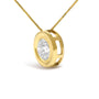 Collar con colgante solitario de bisel con diamante champán redondo de 1 3/8 ct. p.t. en oro amarillo de 14K, foto 4