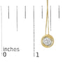 Collar con colgante solitario de bisel con diamante champán redondo de 1 3/8 ct. p.t. en oro amarillo de 14K, foto 5