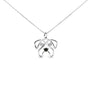 Collar con colgante de perro pug con detalle de diamante en plata de ley, foto 2