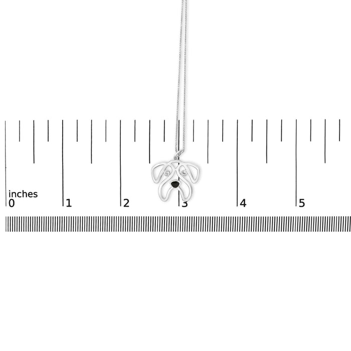 Collar con colgante de perro pug con detalle de diamante en plata de ley, foto 6