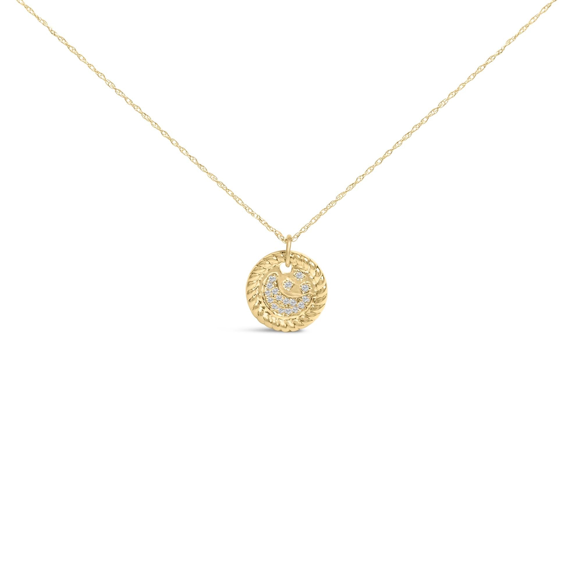 Diamond Accent Crescent Moon Pendant Necklace in 10K Yellow Gold, photo 1