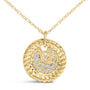Diamond Accent Crescent Moon Pendant Necklace in 10K Yellow Gold, photo 2