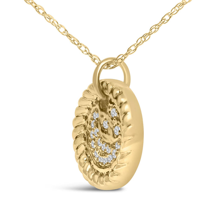 Diamond Accent Crescent Moon Pendant Necklace in 10K Yellow Gold, photo 4
