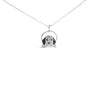 Collar con colgante de perro beagle y hueso con diamantes negros tratados y blancos de 1/4 ct. p.t. en plata de ley, foto 2