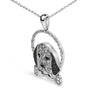 Collar con colgante de perro beagle y hueso con diamantes negros tratados y blancos de 1/4 ct. p.t. en plata de ley, foto 4