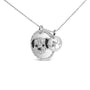 1/4 Ct. T.W. White and Treated Black Diamond Pitbull Dog Medallion and Charm Pendant Necklace in Sterling Silver, photo 4