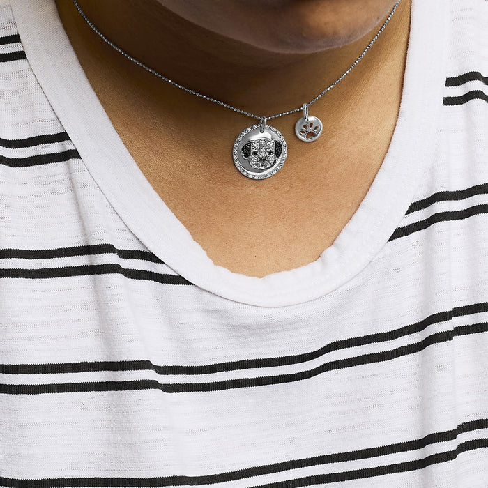 1/4 Ct. T.W. White and Treated Black Diamond Pitbull Dog Medallion and Charm Pendant Necklace in Sterling Silver, photo 3